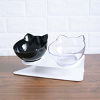 Elevated Cat Feeder with Transparent Cat-Ear Bowl