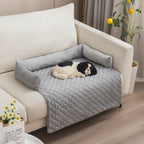 Curved Plush Dog Sofa Bed and Furniture Protector