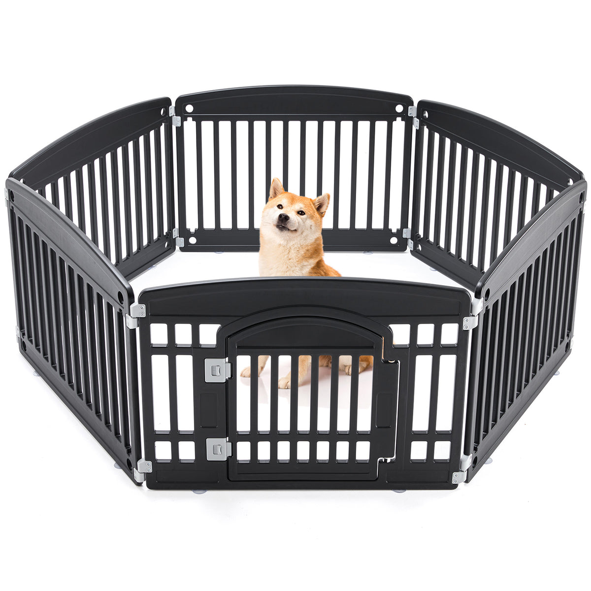Foldable Dog Play Fence for Indoor and Outdoor Use