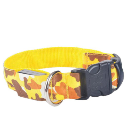 Light-Up Nylon Dog Collar with Three Glow Modes