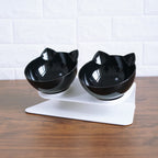 Elevated Cat Feeder with Transparent Cat-Ear Bowl