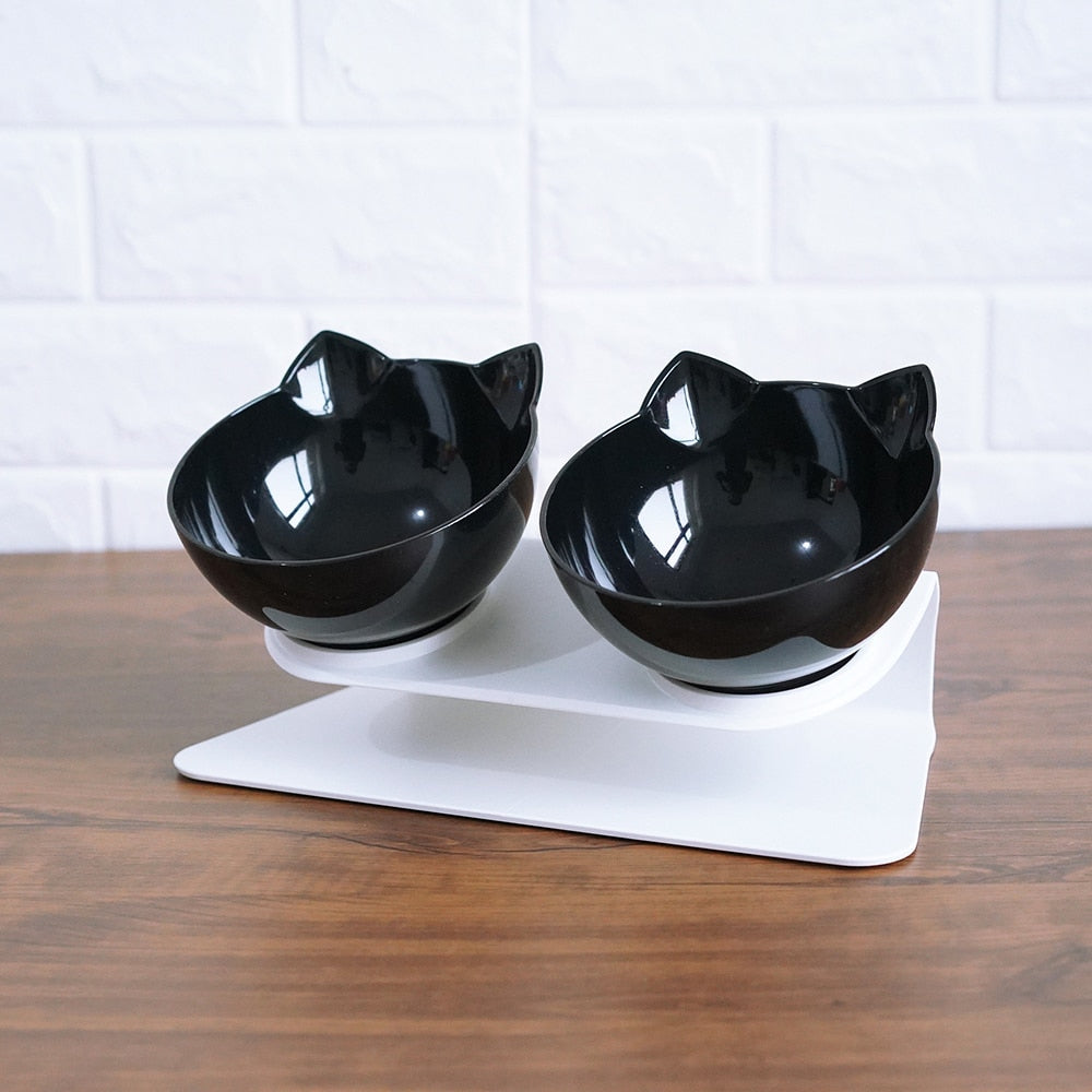Elevated Cat Feeder with Transparent Cat-Ear Bowl